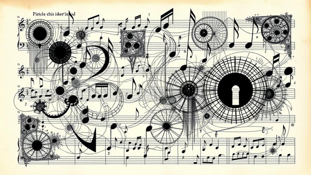 Abstract Graphic Score with Geometric Shapes