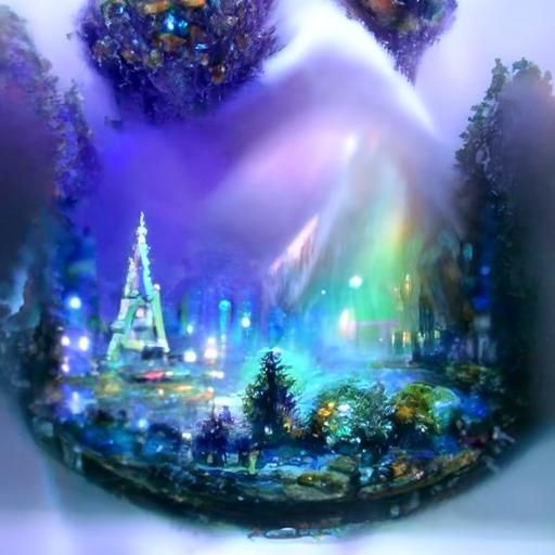 Ethereal Diamond in a Luminous Fantasy Landscape