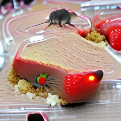Cheesecake with Strawberry and Mouse Decoration