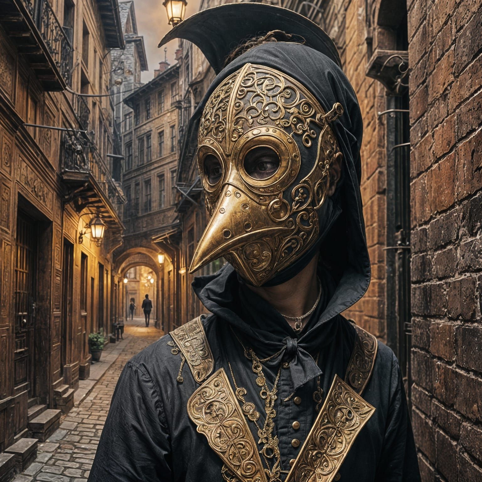 Antique Plague Mask with Exaggerated Nose