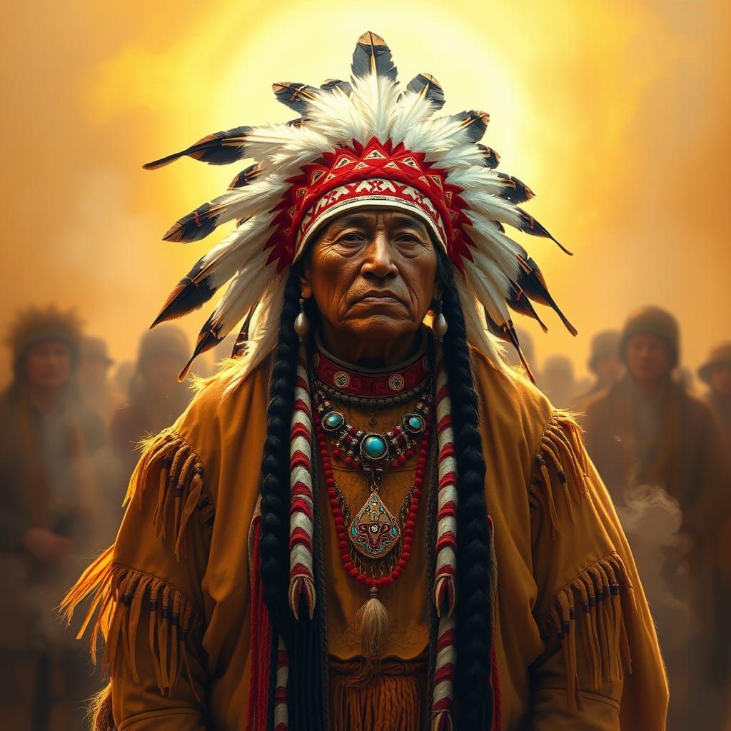 Contemporary Native American Ceremony in Vibrant Regalia