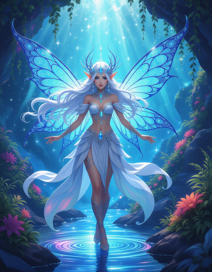 Fairy Dragon Dances in Psychedelic Grotto