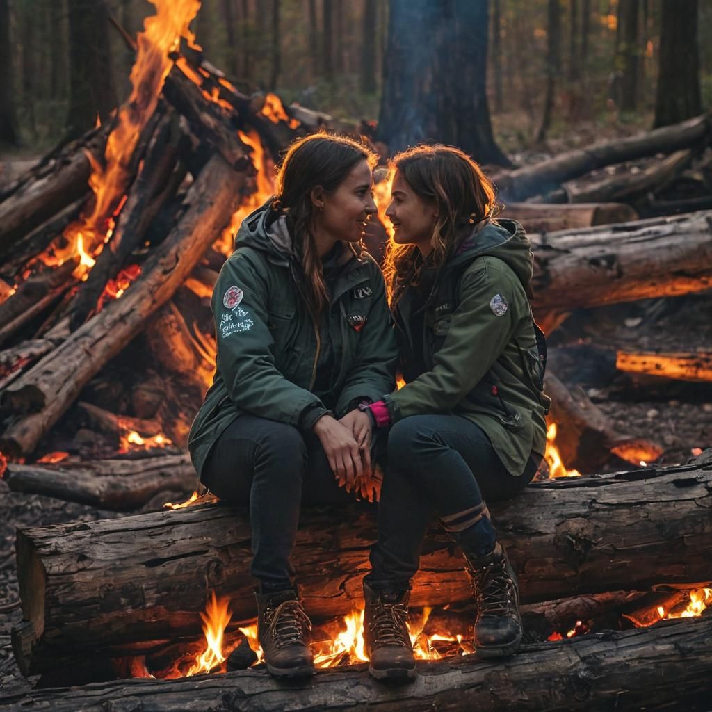 Polychromatic Graffiti Art of Women by Campfire