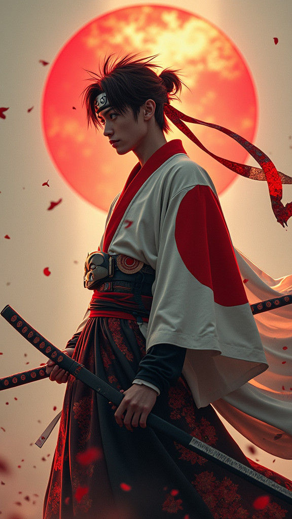 Naruto as Modern Samurai in Cinematic Pose