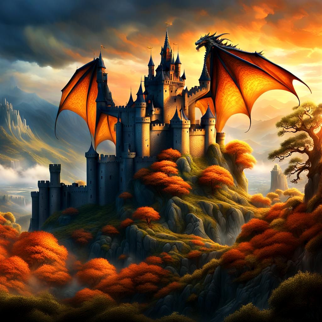 Dragon and Castle: Cinematic Fantasy Concept Art