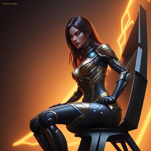 Futuristic Royal Scorpion Woman in Hyperrealistic Style