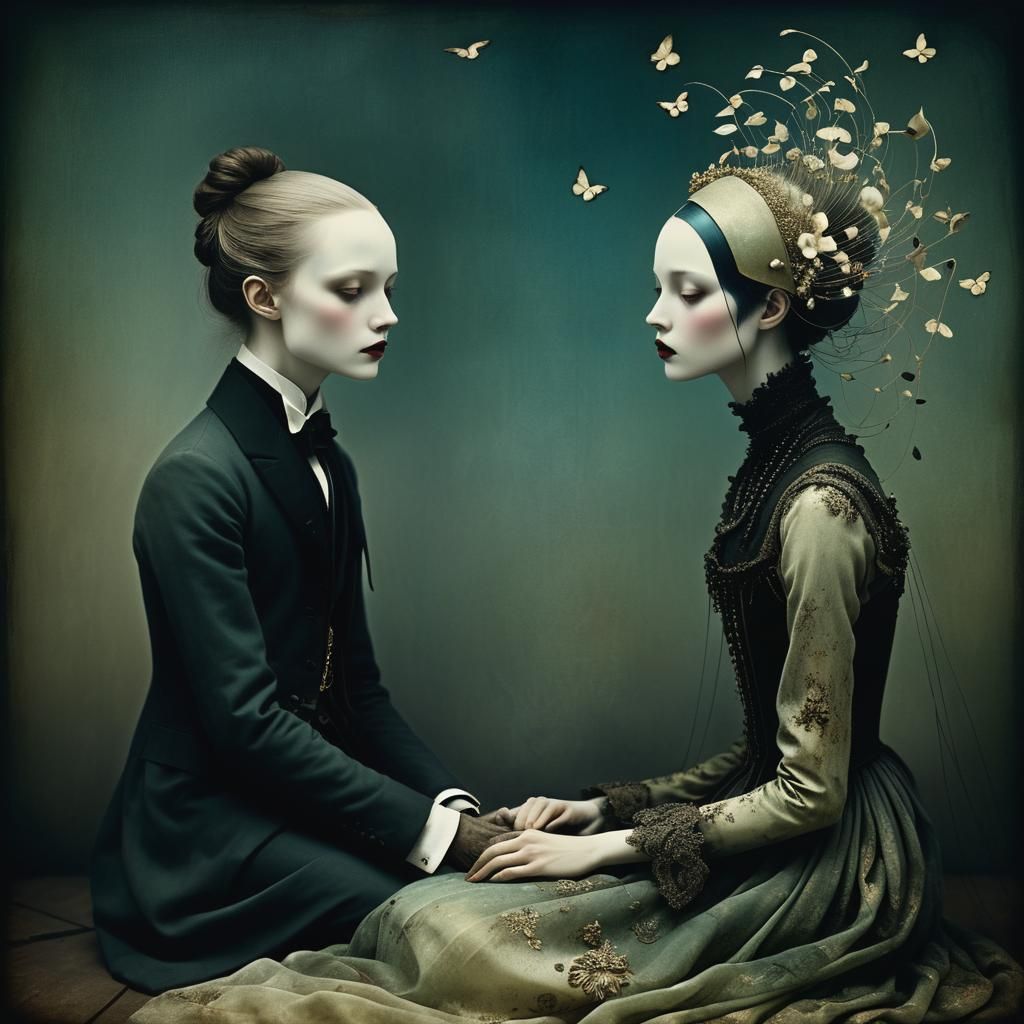 Entangled Emotions: A Dark Fairytale Portrait