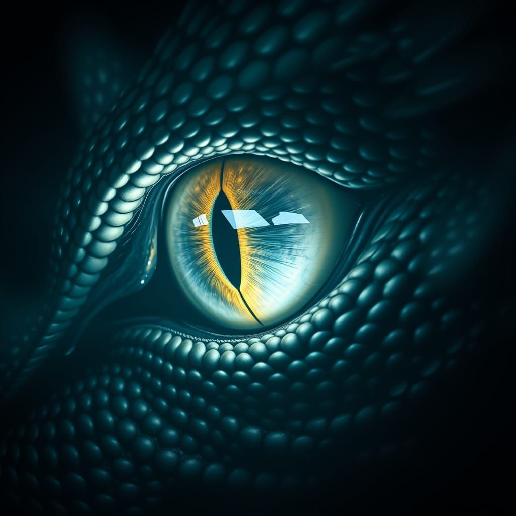 Majestic Dragon's Eye in Hyperrealistic Detail