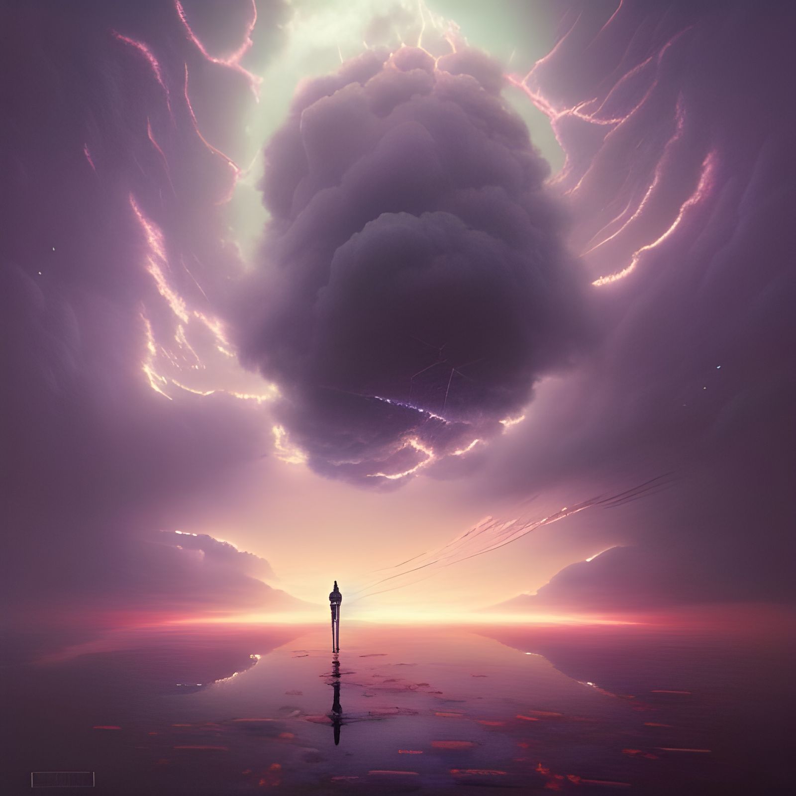 Luminescent Stormclouds at Night: Voxel Fractal Art