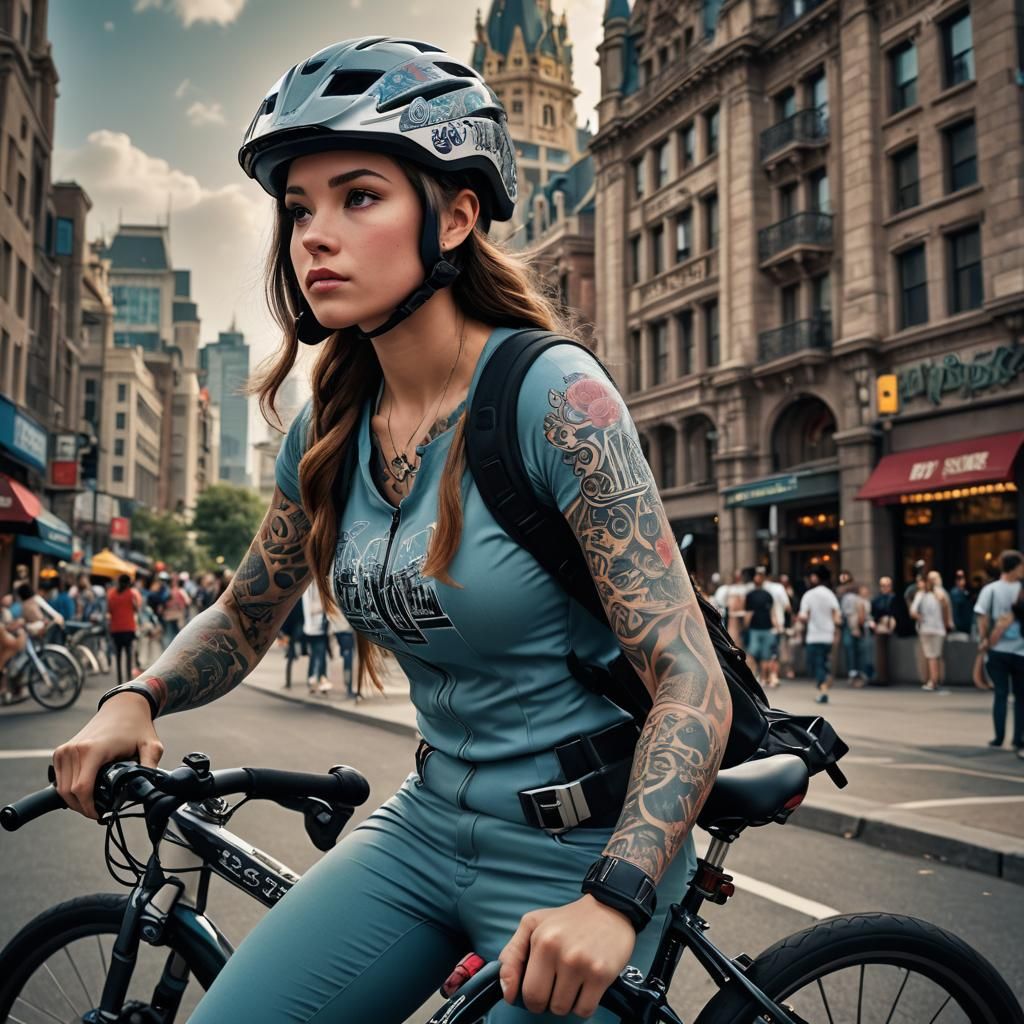 Disney Princess in the City: Hyperrealistic Detailed Image