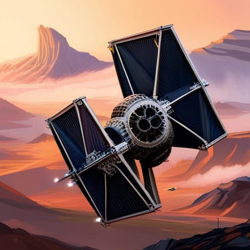 Twin Ion Engine Fighter Blueprint Portrait