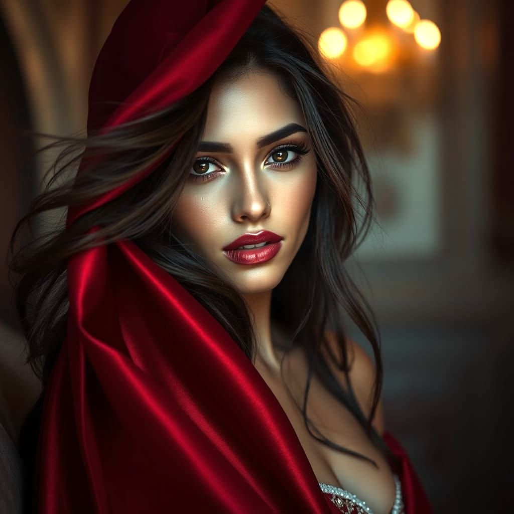 A stunning  portrait of an Arab beauty with her flowing hair...