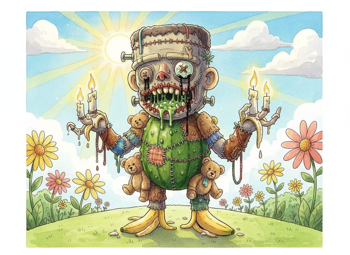 Horror Frankenstein Monster in Chibi Style