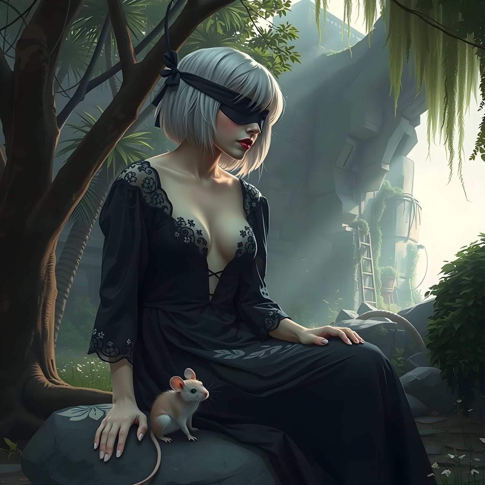 Gothic Woman in a Dark Groove