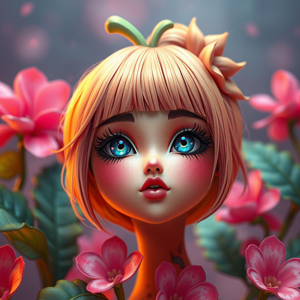 Anime Papaya with Mesmerizing Face in Matte Style