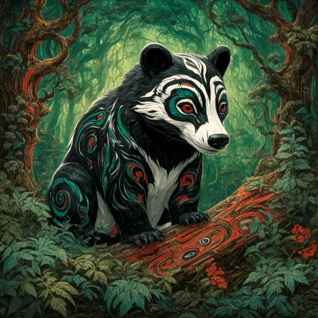 <lora:HaidaStyle:1.0> <lora:Pacific NorthWest:1.0>  Haida st...