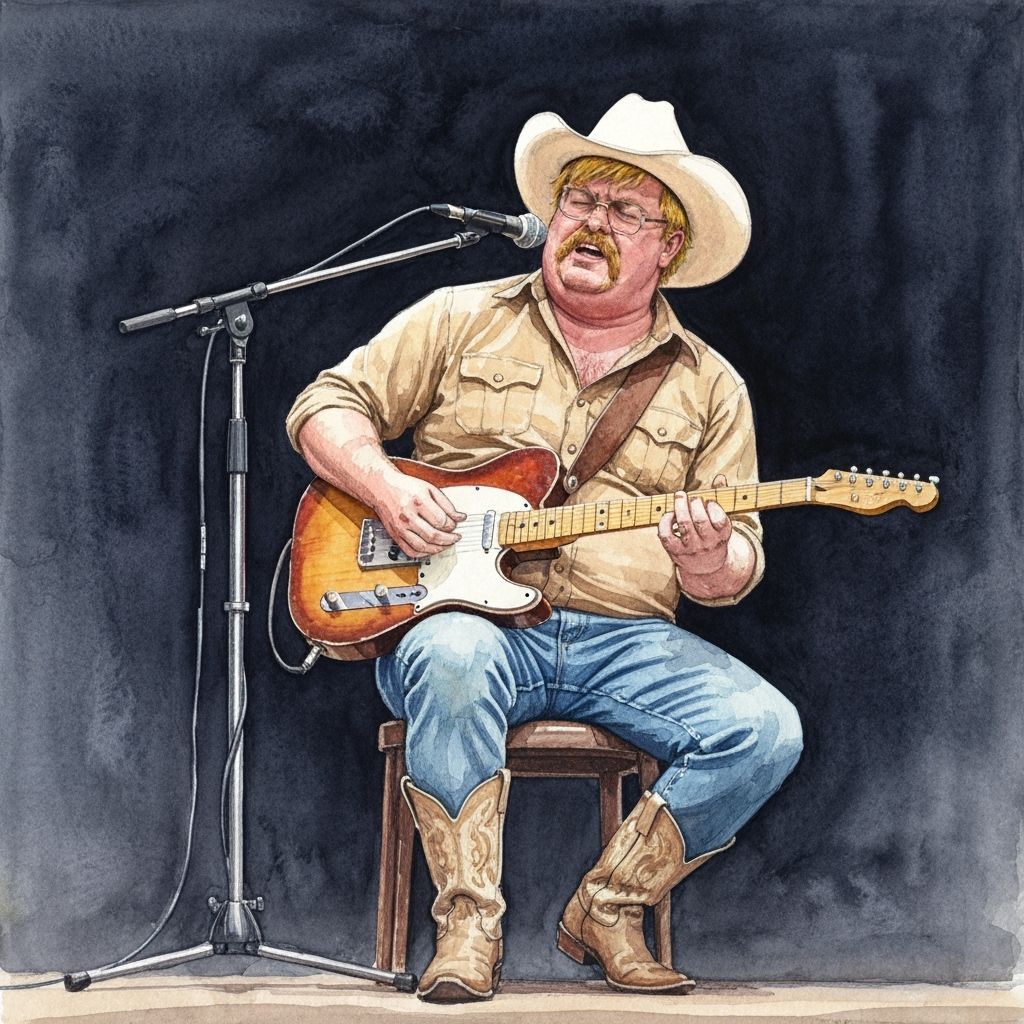 Impressionistic Watercolor Cowboy Musician
