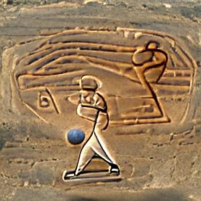 Egyptian Hieroglyphic Baseball Diamond Art