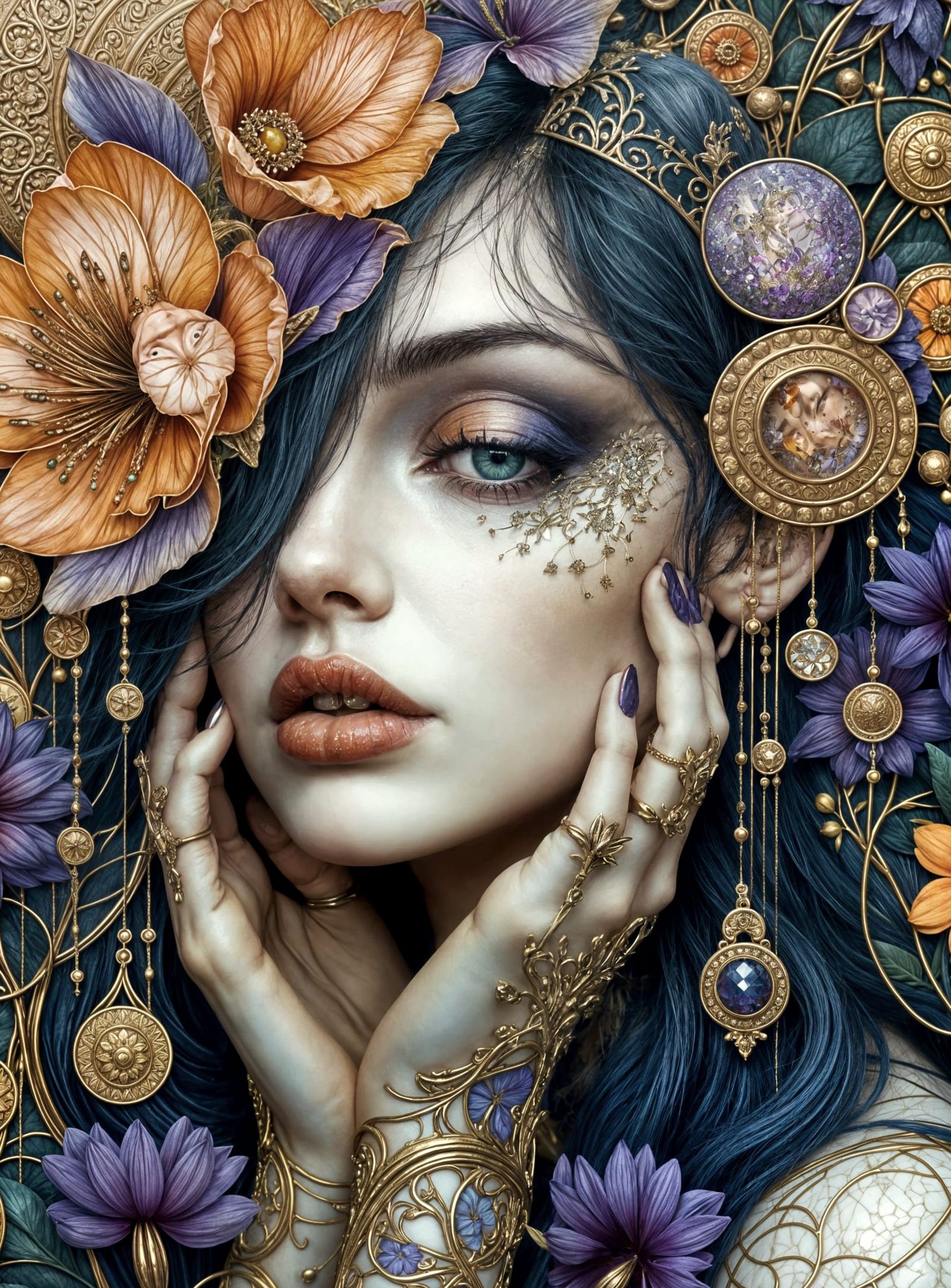 Elegant Elf Queen Portrait Inspired by Renaissance Art