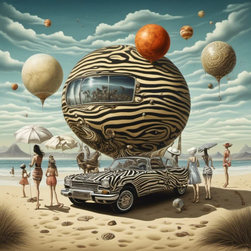 Surreal Planet Beach in Vibrant Style