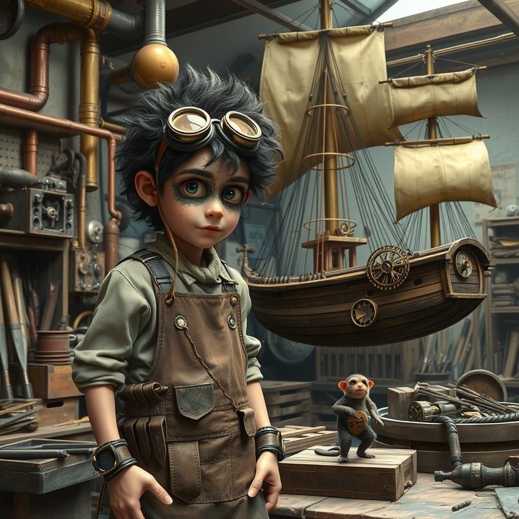 Stunning Steampunk Android Works with Clockwork Marmoset Com...