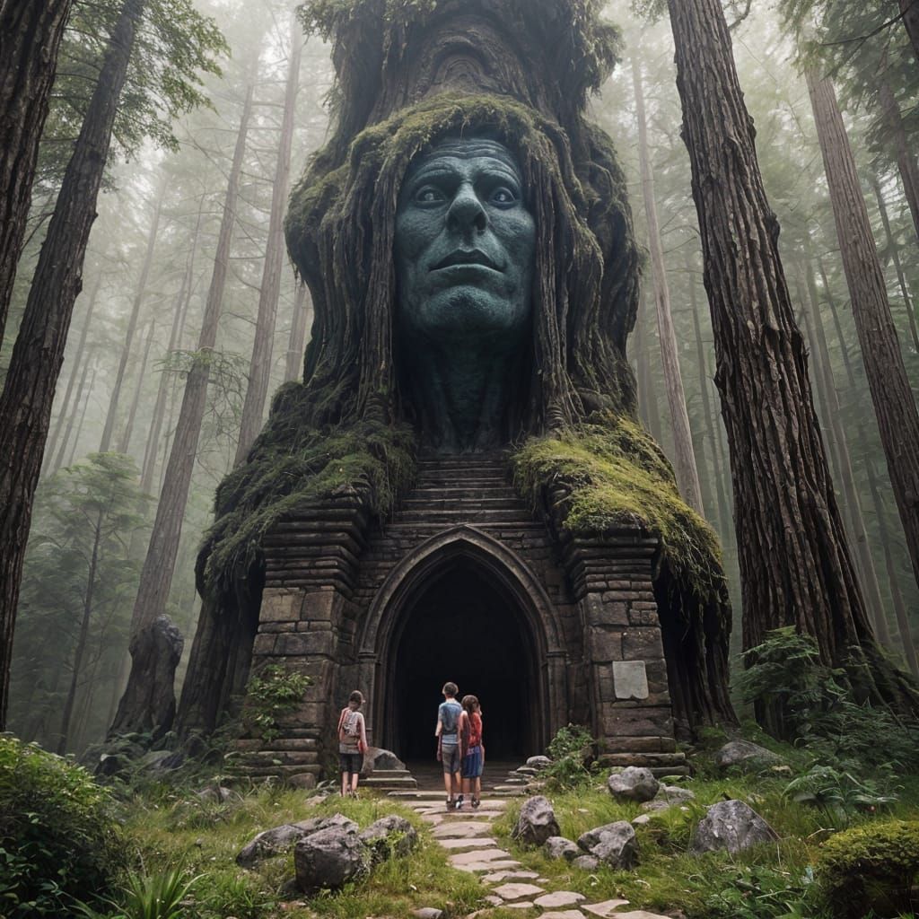 Backpackers Discover Towering Stone Troll