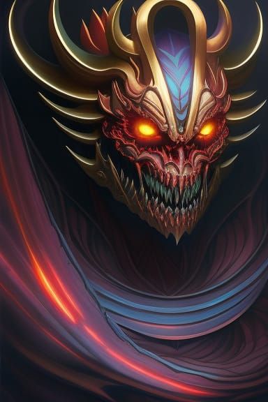 Cosmic Demon Album Cover in Gothic Fantasy Style