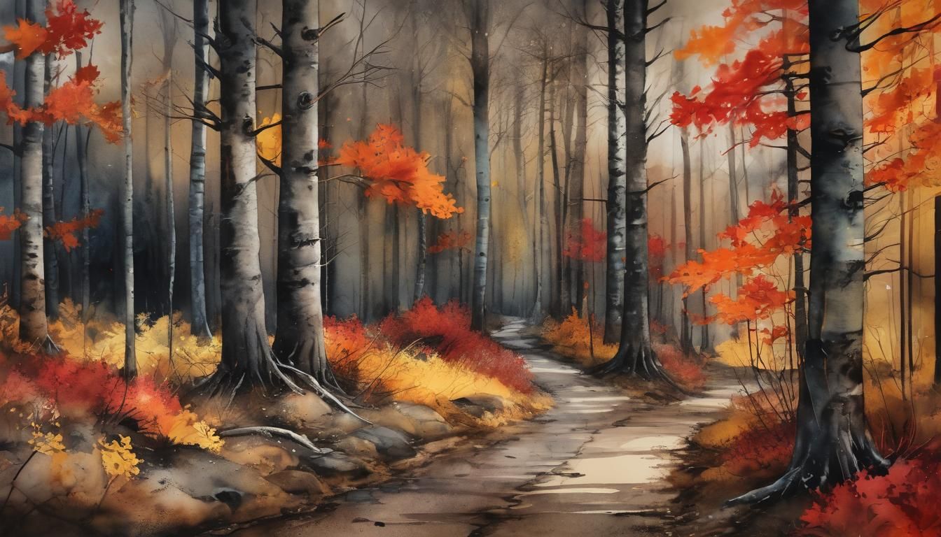 Two Paths Diverge in an Autumn Forest
