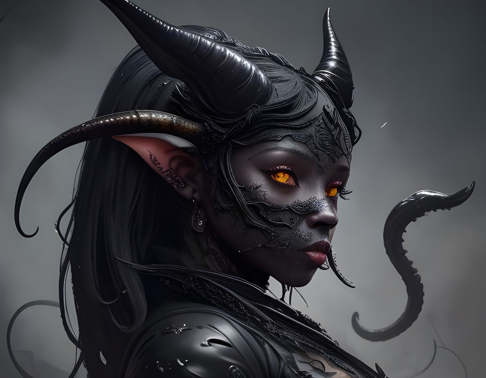 Nightmarish Winged Creatures in Art Nouveau Style