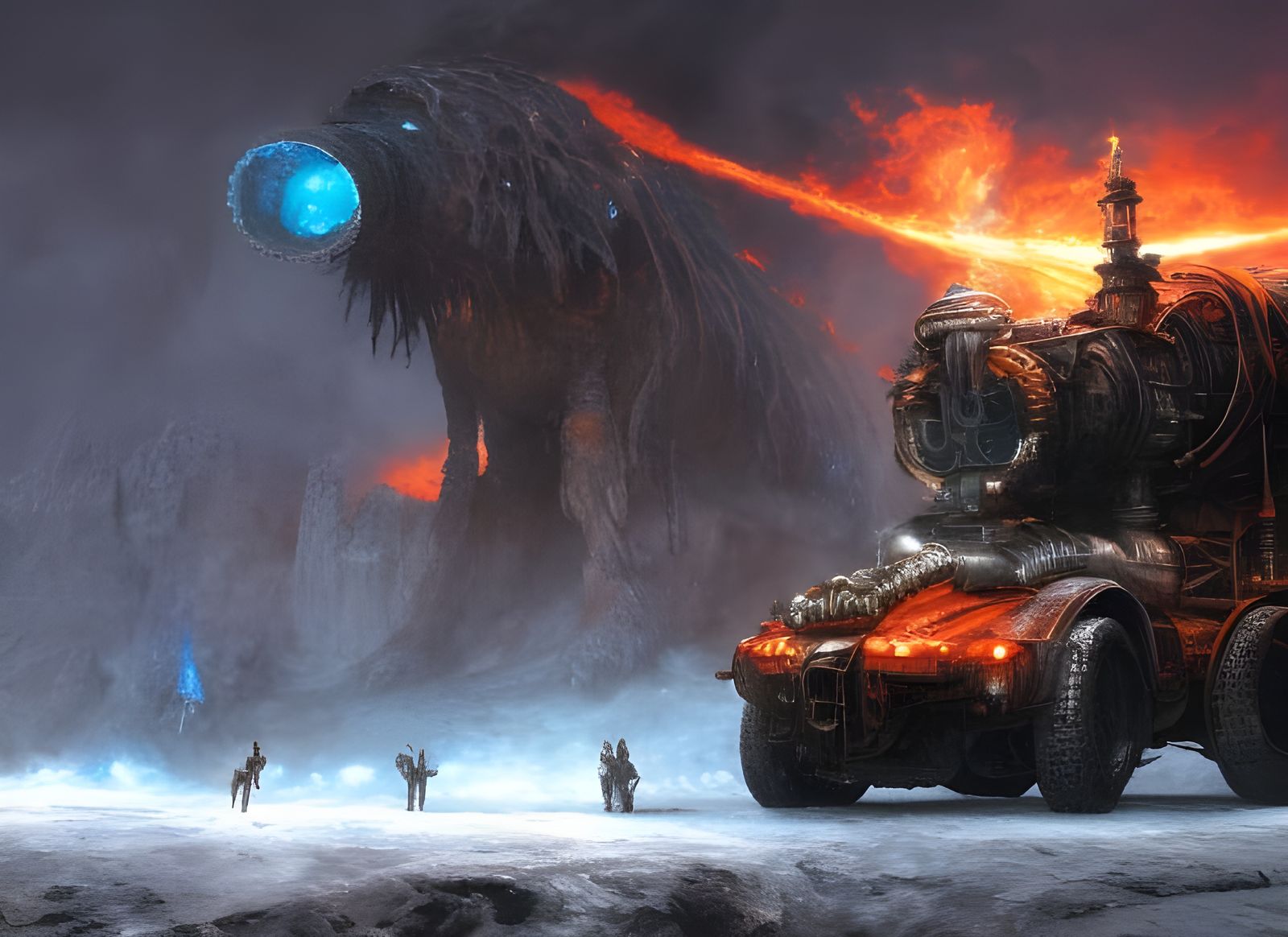 Frozen Fire Space Engine: Digital Matte Painting