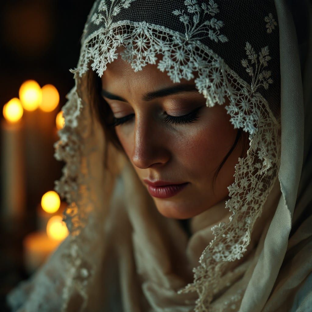 Serene Spanish Matron in Chiaroscuro