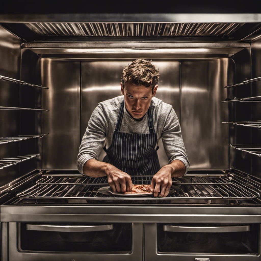 Hyperrealistic Young Man in an Oven