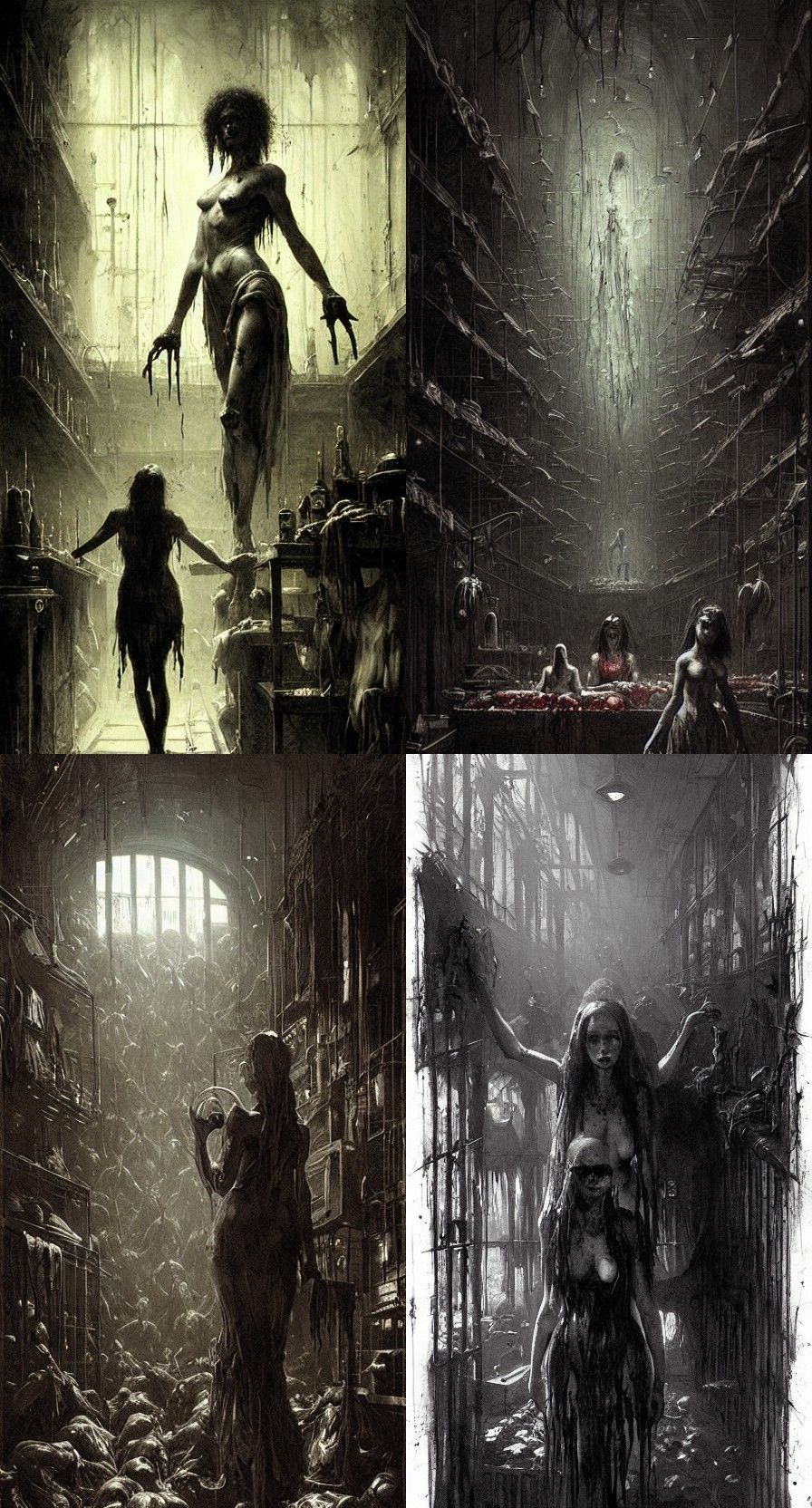 Sinister Butcher Shop Girls by Rutkowski and Doré