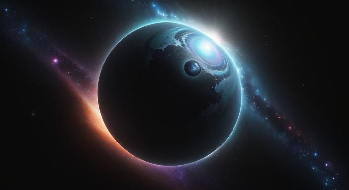 Cosmic Black Hole Portrait in Hyperrealistic Style