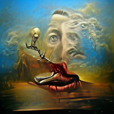 Surreal Horror Scene in Oil on Canvas