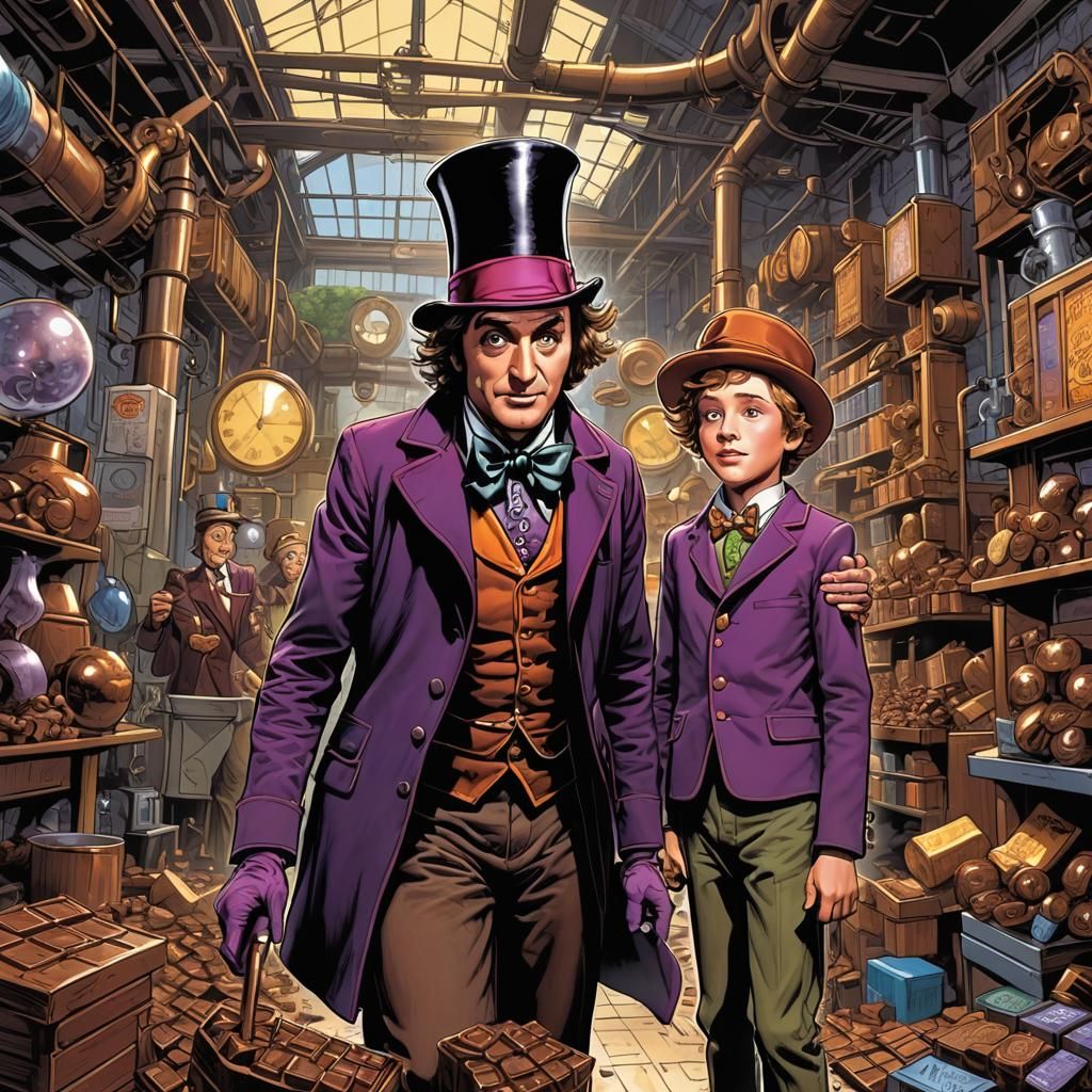 Willie Wonka and Charlie: Comic Book Art