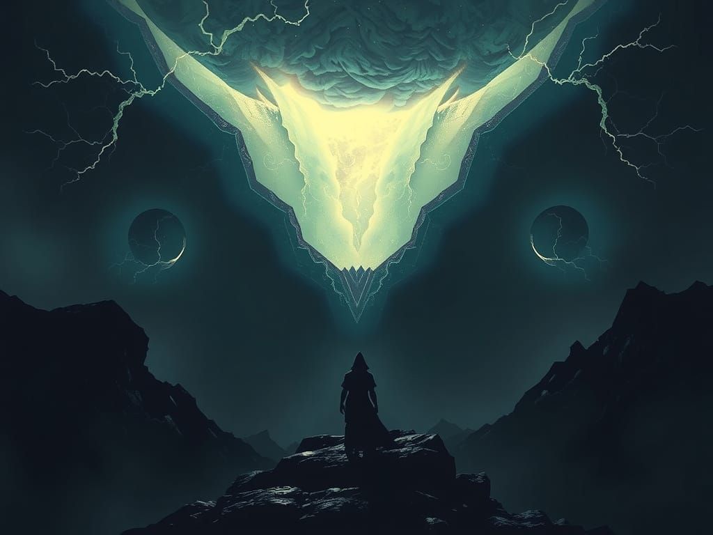 Mystical Realm: A Dark Fantasy Sci-Fi Scene