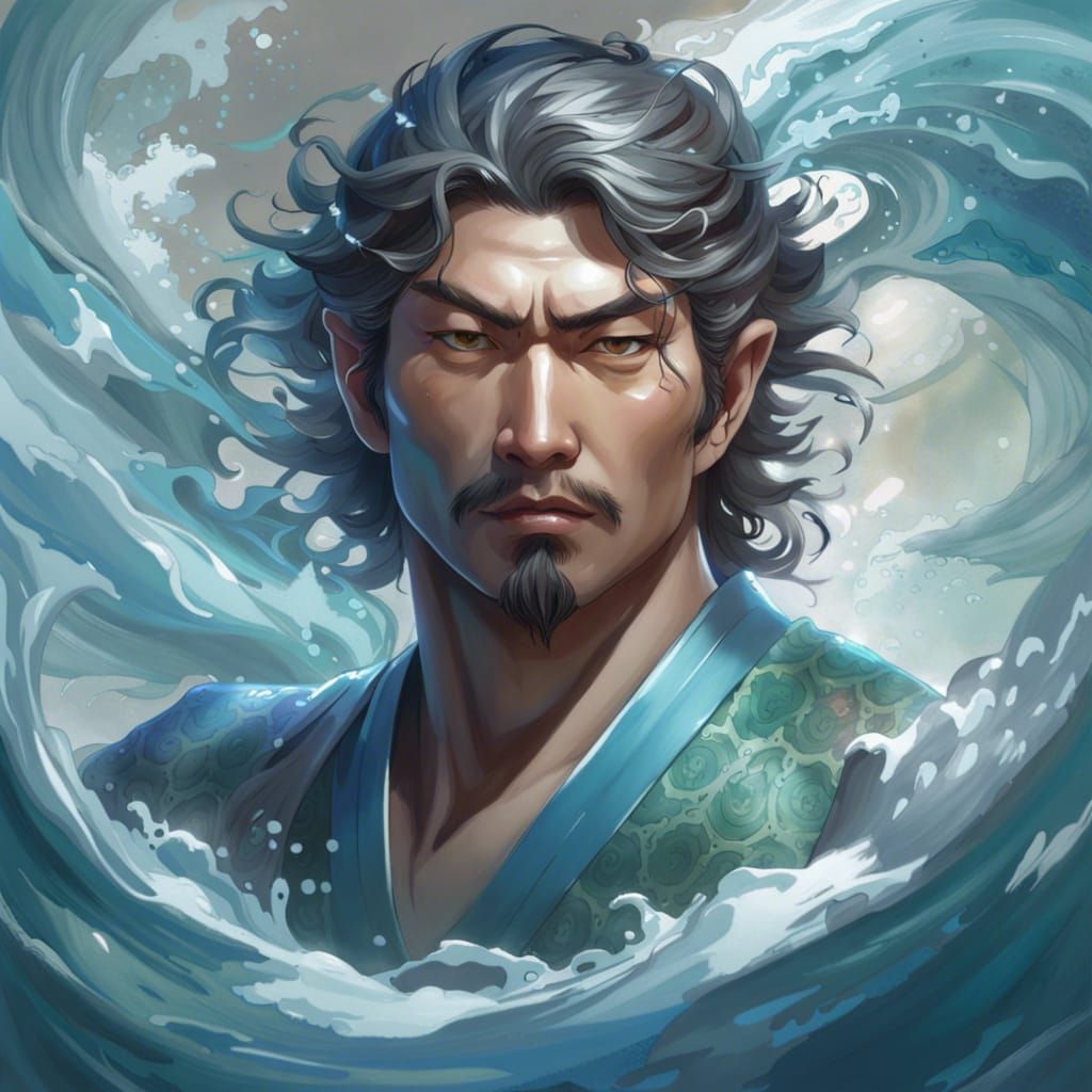 Suijin: Japanese God of Water Portrait
