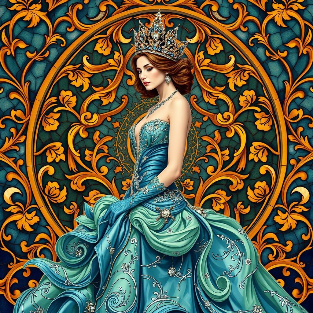 Regal Princess in Art Deco Opulence