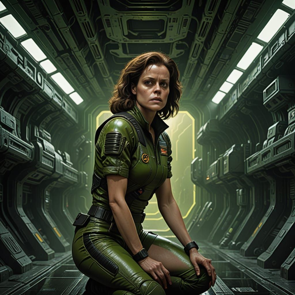 Charwoman in Derelict Freighter, in Digital Matte Painting S...