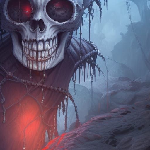 Fantastical Skeleton in Detailed Matte Painting