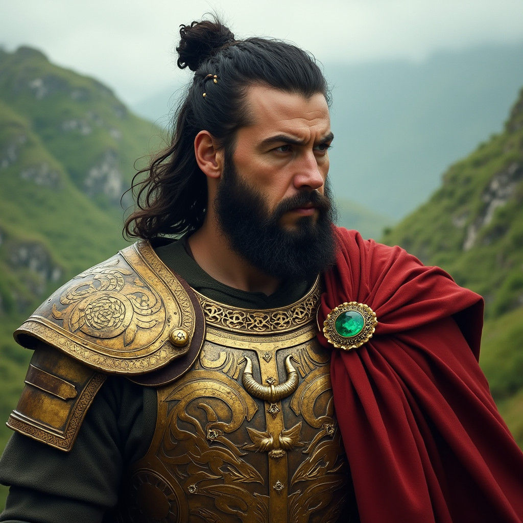 Isenian Warrior King Portrait in Celtic Armor