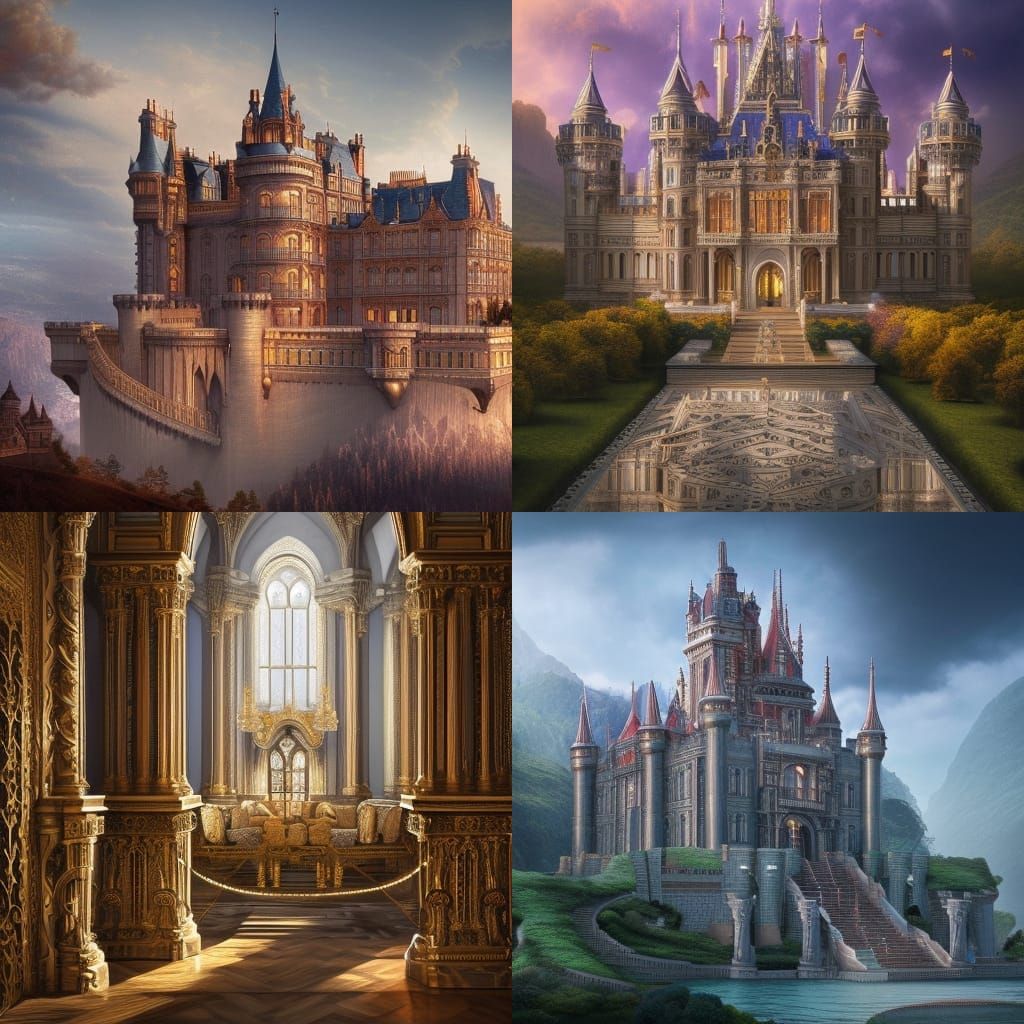 Magnificent Royal Castle in Detailed Fantasy Concept Art