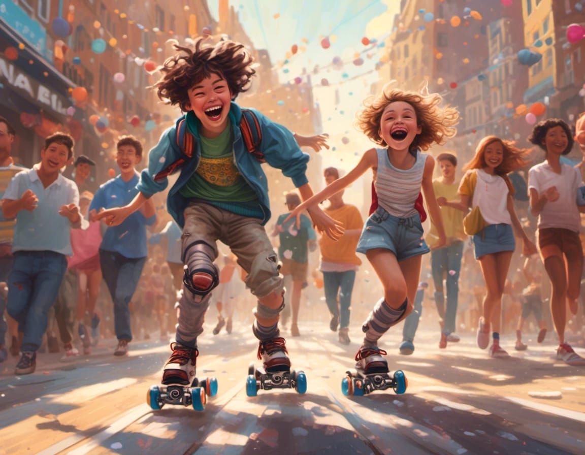 Teen with Nuclear Rollerblades Speeds Through Cheering Crowd