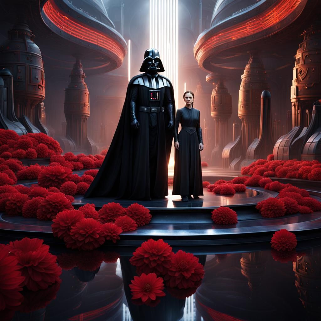 Palpatine, Vader, and Padme in Cloning Vats