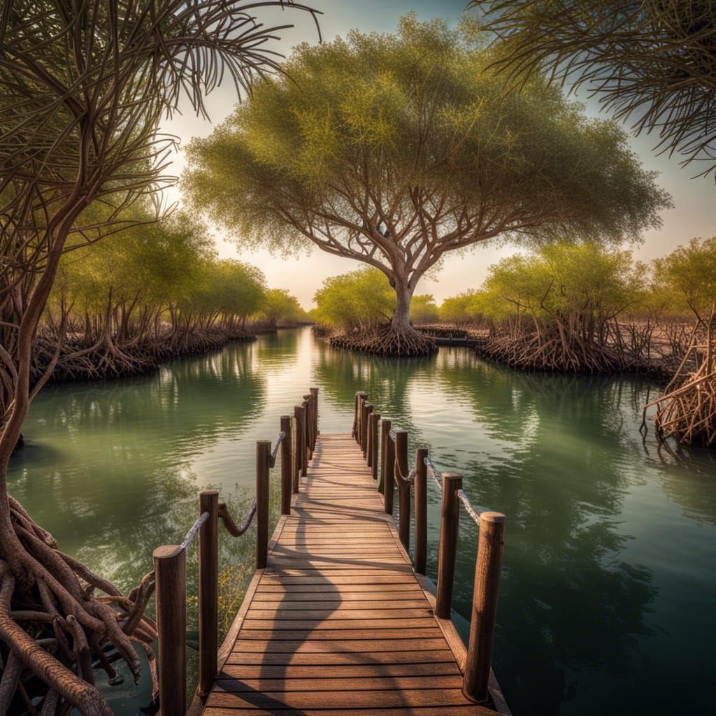 Hyperrealistic Jubail Mangrove Park, Abu Dhabi