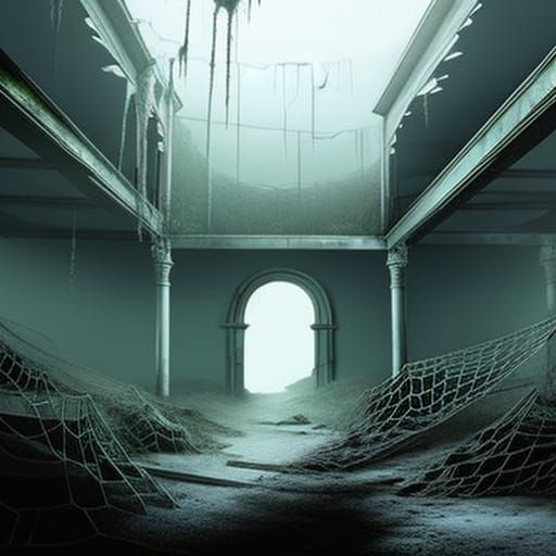 Creepy Old Room with Collapsed Roof