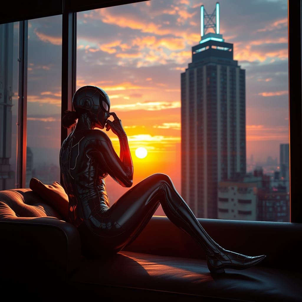 Japanese Woman in Chrome Spider Woman Costume, Inspired by R...