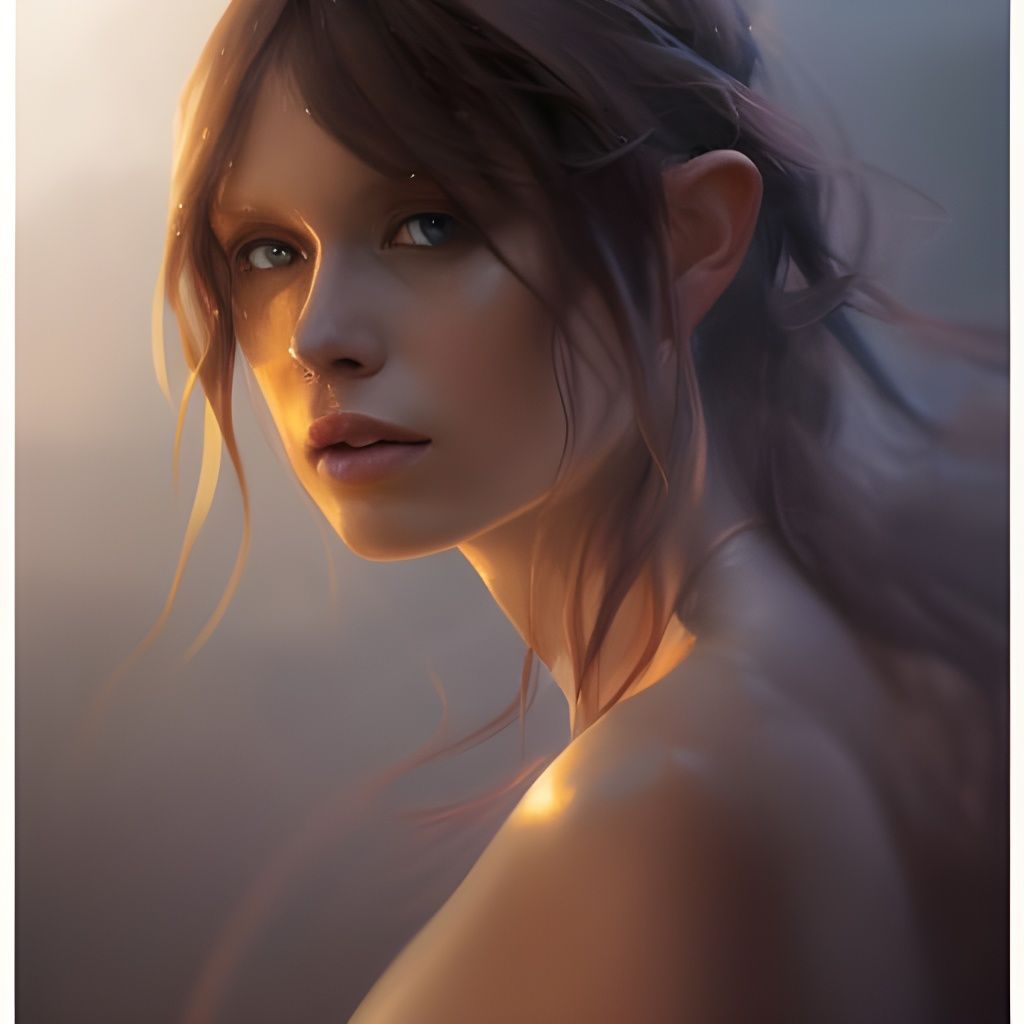 River Nymph Portrait in Hyperdetailed Digital Art