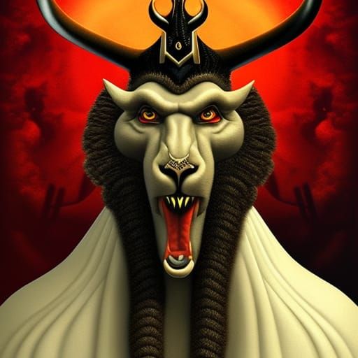 Intricate Demon in Hell: Surreal Digital Art